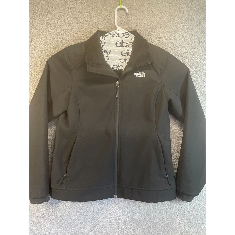The North Face Jacket Mens Large Black White Logo Hiking Outdoors Zip